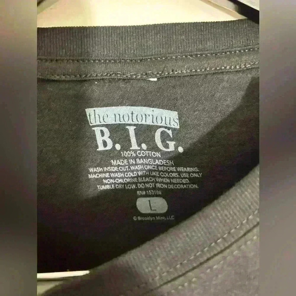 The Notorious B.I.G. Graphic T-Shirt Pop Art Crown Black Tee Size L NWOT - Picture 3 of 4